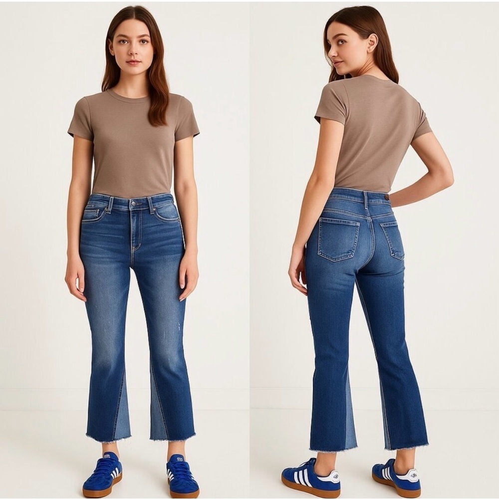 KUT🌹FROM THE KLOTH Kelsey High Rise Ankle Flare Jeans ✨ Sz 6 ✨Raw Hem - Picture 14 of 14